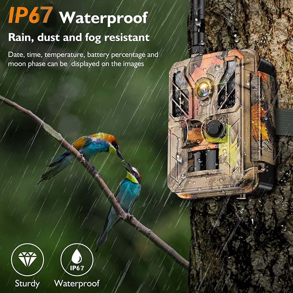 IP67 Waterproof Night Vision Hunting Trail Camera with Bluetooth and WIFI