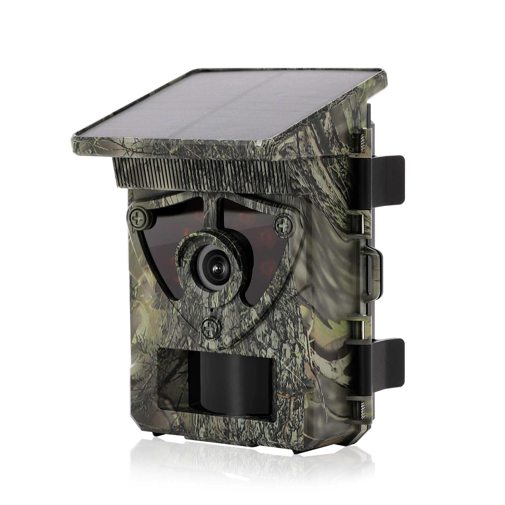 Integrated solar power 8MP sensor camera long range wildlife bluetooth app solar powered 4k hunting trail camera with app