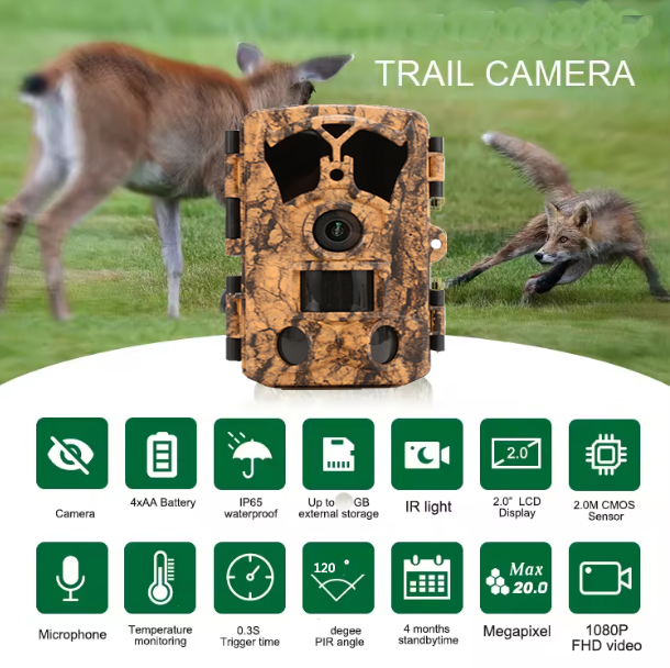  Hoting BSTCAM 4K 48PM Bluetooth&WiFi Wide Angle App Control Waterproof Grade IP65 Wildlife Monitoring Trail Camera